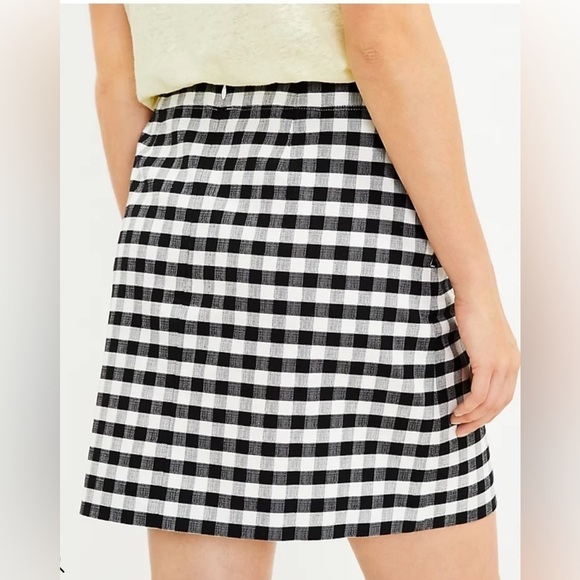 Loft Gingham Print Mini Skirt size 4 - Picture 2 of 8